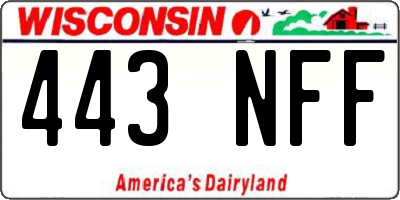 WI license plate 443NFF
