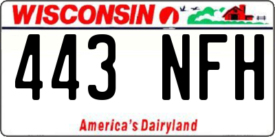 WI license plate 443NFH
