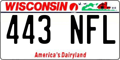 WI license plate 443NFL