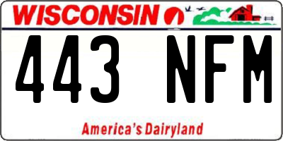 WI license plate 443NFM