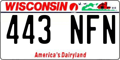 WI license plate 443NFN