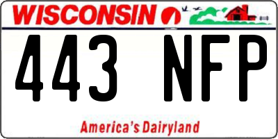 WI license plate 443NFP