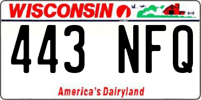 WI license plate 443NFQ