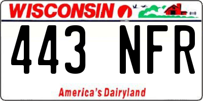 WI license plate 443NFR