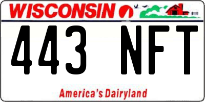 WI license plate 443NFT