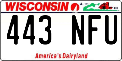 WI license plate 443NFU