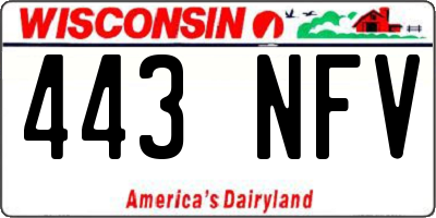 WI license plate 443NFV
