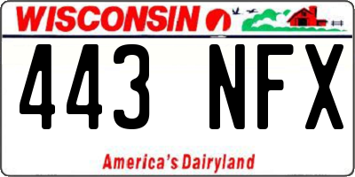 WI license plate 443NFX