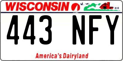 WI license plate 443NFY