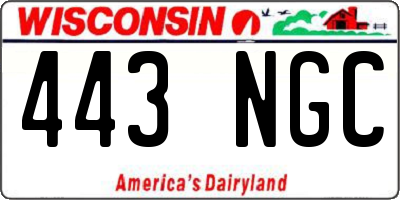 WI license plate 443NGC