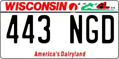 WI license plate 443NGD