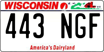 WI license plate 443NGF