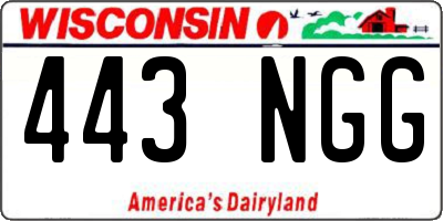 WI license plate 443NGG