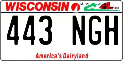 WI license plate 443NGH