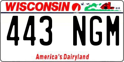 WI license plate 443NGM