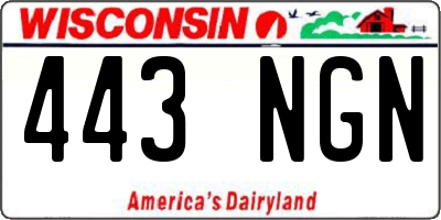 WI license plate 443NGN