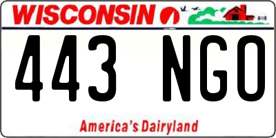 WI license plate 443NGO