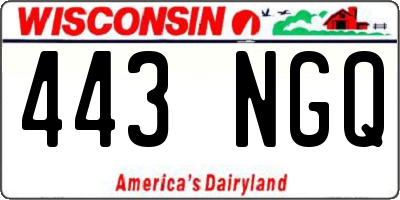 WI license plate 443NGQ