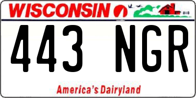 WI license plate 443NGR