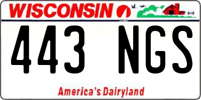 WI license plate 443NGS