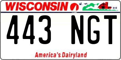 WI license plate 443NGT