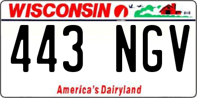 WI license plate 443NGV