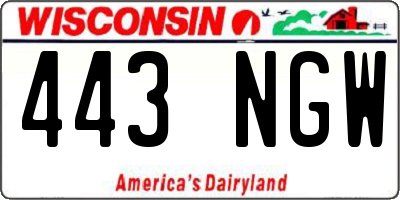 WI license plate 443NGW