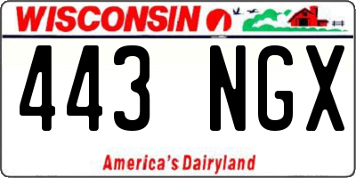 WI license plate 443NGX