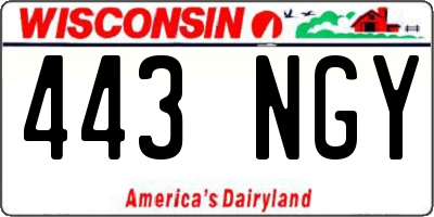 WI license plate 443NGY