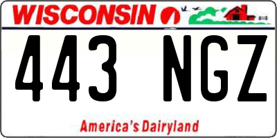 WI license plate 443NGZ