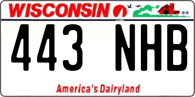 WI license plate 443NHB