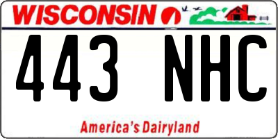 WI license plate 443NHC