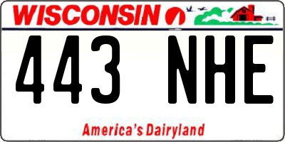 WI license plate 443NHE