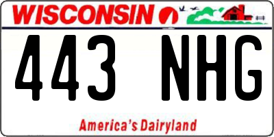 WI license plate 443NHG