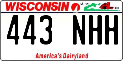WI license plate 443NHH