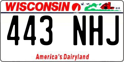 WI license plate 443NHJ
