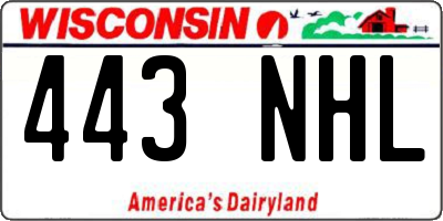 WI license plate 443NHL