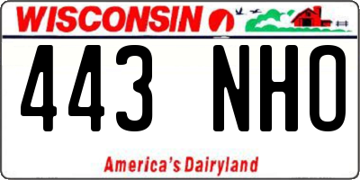WI license plate 443NHO