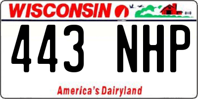 WI license plate 443NHP