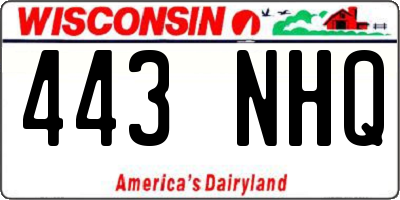WI license plate 443NHQ