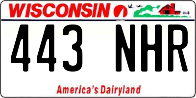 WI license plate 443NHR