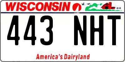 WI license plate 443NHT