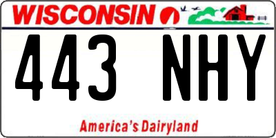 WI license plate 443NHY
