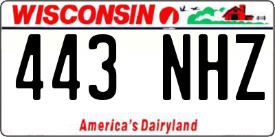 WI license plate 443NHZ