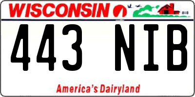 WI license plate 443NIB