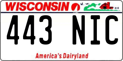 WI license plate 443NIC
