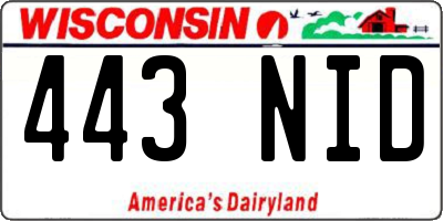 WI license plate 443NID