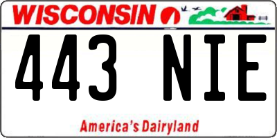 WI license plate 443NIE