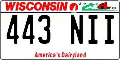 WI license plate 443NII