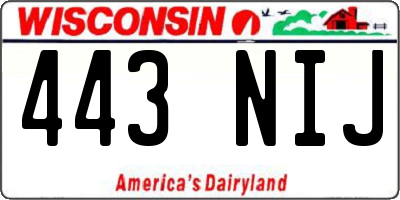 WI license plate 443NIJ